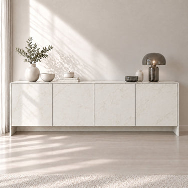 Bianco Nebbia marmer interieurfolie sfeerbeeld - Steenlook 122 cm