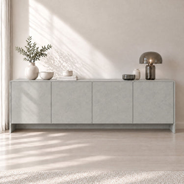 Microcement Gray interieurfolie sfeerbeeld keuken - Steenlook 122 cm