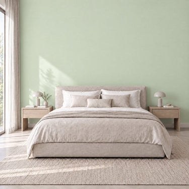 Cucumber matte interieurfolie als wand in slaapkamer